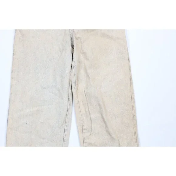 NOS Vtg 90s Streetwear Mens 31x34 Stonewashed Rainbow Baggy Fit Flip Cuff Jeans